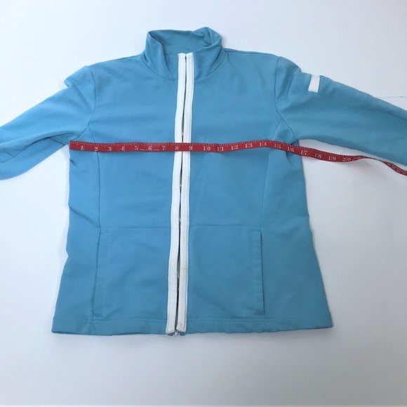 Ann Taylor LOFT Powder Blue Zipper Jacket, Size XS - Picture 5 of 10